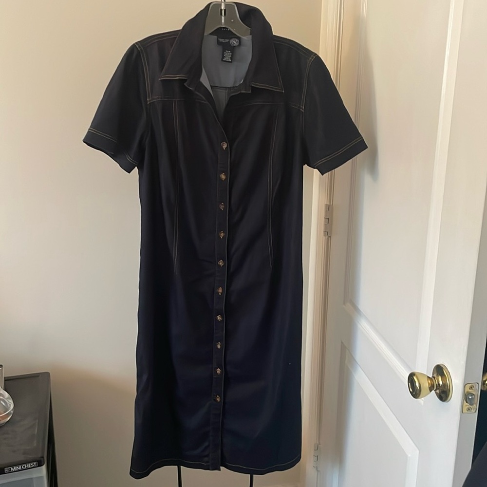 Plus size denim shirt dress